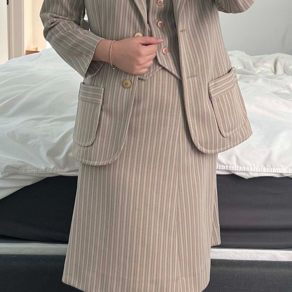 Vintage 3-Piece Vest, Blazer, Skirt Set